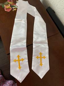 Stole de chœur en broderie croisée de 70 pouces pour l'école, accessoire de costume <span class=keywords><strong>d</strong></span>'église pour enfants - Product Image 5