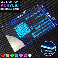 Cartes de visite numériques en PVC NFC LED personnalisées, impression de cartes de visite en plastique de luxe, cartes de remerciement promotionnelles pour les petites entreprises