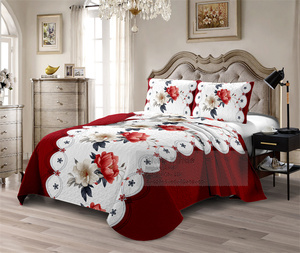 Listo para Enviar, Precio Económico, Cubrecama Acolchado con Fundas de Almohada, Juego de 3 Piezas, Tamaño King - Product Image 4