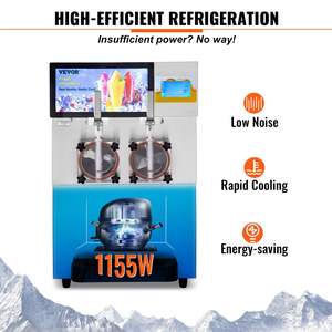 เครื่องทำเครื่องดื่มแช่แข็งมาร์การิต้าสมูทตี้สแตนเลส1155W เครื่องทำน้ำปั่นแบบคู่2.1เกลียวเชิงพาณิชย์ - Product Image 5