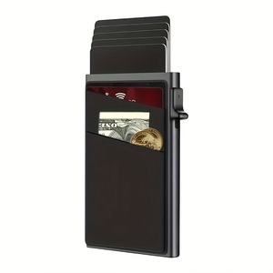 RFID Hợp kim nhôm chủ thẻ tự động pop-up phong cách kinh doanh tín dụng ngân hàng thẻ <span class=keywords><strong>Wallet</strong></span> trường hợp với clip - Product Image 5