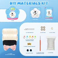 Kit de Crochet DIY Chien Bull Terrier Cartoon en Gros, Fil Non-Déchirable, Ornement Fait Main, Décoration Suspendue, Cadeau