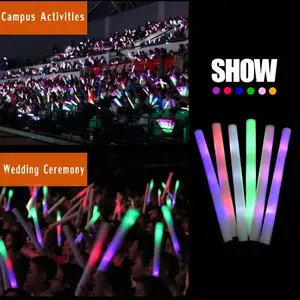 Nicro néon fête fournitures rougeoyant coloré éponge bâton Concert Cheer mousse bâton lumineux coloré Led lueur mousse bâton