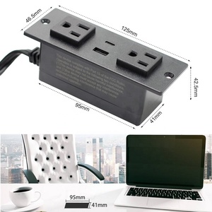 ETL Aprobado EE. UU. Muebles <span class=keywords><strong>de</strong></span> mesa Empotrable Montado Enchufes Tira 2 Sofás Enchufes con puertos USB - Product Image 2