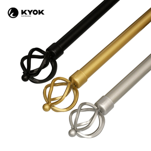 KYOK 2025 <span class=keywords><strong>RTS</strong></span> Offre Spéciale de style contracté Finials de cage chromés Tringles à rideaux évolutives Scenic Personnalisable Tringles à rideaux Pistes - Product Image 1
