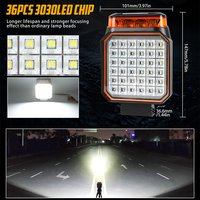 OPPLIGHT 4 pulgadas dos en uno 6000K luz de trabajo LED blanca 3000K ámbar Flash señal de advertencia luz cuadrada Led bombilla de trabajo