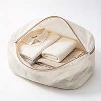 Sac à linge en tissu maillé anti-déformation épaissi 130g, broderie style sandwich, design minimaliste moderne, lavage en machine recommandé