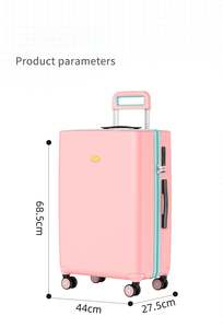 Maleta MGOB de 24 pulgadas a cuadros, <span class=keywords><strong>marca</strong></span> YKK, <span class=keywords><strong>maletas</strong></span> rígidas con cremallera para PC, equipaje de viaje Negro con ruedas giratorias silenciosas - Product Image 3