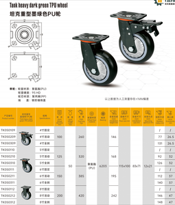 Ruote Industriali di Media-Pesante Capacità da 4/5/<span class=keywords><strong>6</strong></span> Pollici con Cuscinetti Verdi Tipo Piastra Superiore Alta Capacità Girevoli con Vite - Product Image 4