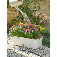 Pot de fleurs en plastique PP épaissi avec niveau d'eau visible, idéal pour le jardinage en appartement, sur patio et sur le rebord de fenêtre de cuisine