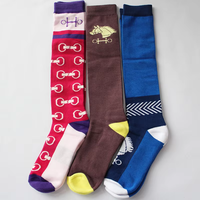 Chaussettes équestres colorées d'équitation à hauteur du genou classique à la mode