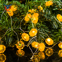 Guirlandes lumineuses en fil de cuivre en forme de citrouille - Fonctionnant sur piles avec télécommande, blanc chaud, 8 modes pour la décoration d'Halloween