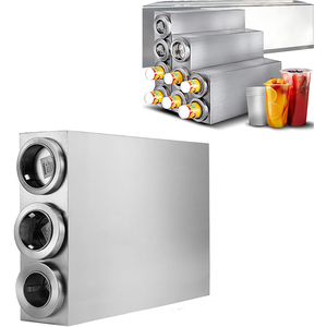 موزع أكواب ورقية عالية الجودة من الفولاذ المقاوم للصدأ للبوفيه <span class=keywords><strong>2</strong></span> 4 فتحات حالة جديدة لاستخدام مصنع الخمرة والتوابل - Product Image 2