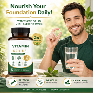 Capsules dures de Vitamine D3 + K2 OEM/ODM les plus vendues - Complément pour adultes pour améliorer l'immunité et soutenir les antioxydants, 60 capsules, durée de conservation 24 mois - Product Image 3