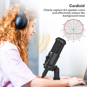 OEM 2021 Chuyên Nghiệp USB Desktop Microfono Với Mic Gain Knob Electret Condenser PC Ghi Âm Hội Nghị Mic Microphone - Product Image 4