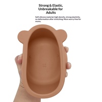 Bol d'alimentation pour bébé en tissu peluche avec ventouse intégrée, motif petit ours, anti-poussière, pour 6 mois et plus, produit transfrontalier très vendu, en stock