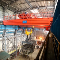 Pont roulant à double poutre de 5 tonnes, norme européenne, avec palan à faible hauteur de montage pour atelier