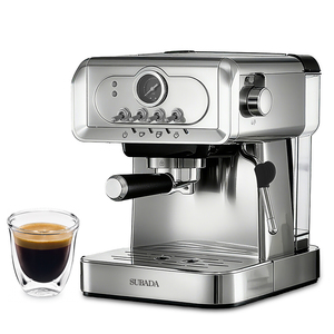 Macchina da <span class=keywords><strong>caffè</strong></span> Espresso in acciaio inossidabile Shell cambio leva singolo doppio tazza macchina da <span class=keywords><strong>caffè</strong></span> ricca schiuma 15 bar 1.8 L serbatoio - Product Image 1