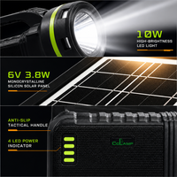 Lampe de camping solaire LED portable, rechargeable 6000 mAh ; Idéale pour la randonnée en extérieur et les situations d'urgence en cas de panne de courant.