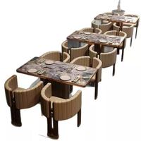 Ensemble de canapés et tables en cuir PU de luxe haut de gamme, modernes et confortables pour hôtel, entrepôt, restaurant, café