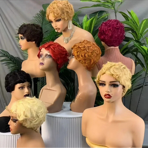Khuyến mãi 9 $ ngắn Brazil Máy xoăn làm PIXIE tóc giả màu sắc tự nhiên 100% Trinh Nữ tóc con người PIXIE cắt tóc giả cho phụ nữ da đen - Product Image 1