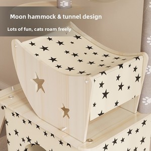 Cat Tree Luxury House Integrated Cat Tree Wooden Luxury Minimalist Multi-layer <strong>Scratching</strong> <strong>Post</strong> Large Size for <strong>Kitten</strong>/Cat Room - Product Image 2