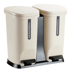 ถังขยะแยกประเภทในครัวพลาสติกถังคู่ถังขยะ