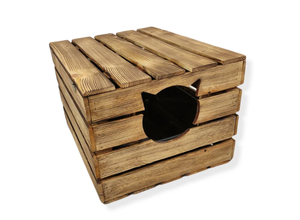 Moderne Bruine Houten Kattenbak Meubels Met Indoor Kattenhuis Bed Warme Huisdierenbedden Veilig Duurzaam Cattery Kattenhuis Binnen - Product Image 2