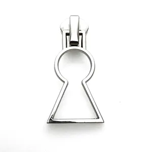 Flash Sale Customize Handmade Silver Plating Anto Lock Metal Zipper Puller For Handbag