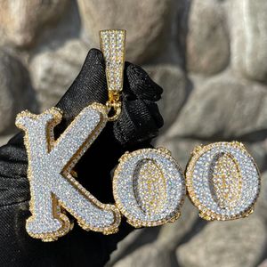 Custom Moissanite Silver Hip Hop Pendant Logo Necklace VVS Diamond Mossanite Letter Moissanite <b>Name</b> Pendant With Iced Out <b>Chain</b> - Product Image 2