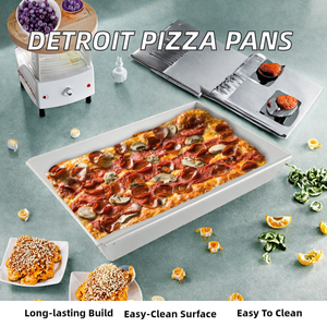 Moldes para <span class=keywords><strong>Pizza</strong></span> de Metal Estilo <span class=keywords><strong>Detroit</strong></span> de 6 a 14 Pulgadas, Bandeja para Hornear Rectangular Profunda Antiadherente, Apta para Lavavajillas, Utensilios de Cocina - Product Image 2