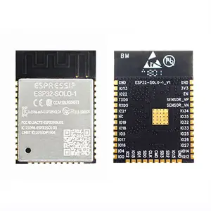 库存ESP32 SOLO 1 32Mbits Flash 40 MHz水晶wi-fi BT BLE MCU ESP模块ESP32-SOLO-14MB与PCB天线