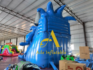Tobogán Acuático Inflable de 20 pies con Forma de Tiburón, PVC de 18 oz, Tobogán Acuático Inflable para Uso en Seco y Mojado con Piscina - Product Image 4