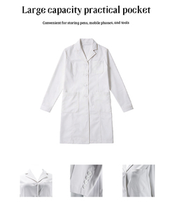 Batas de Doctora Personalizadas OEM ODM para Mujer, Tejido Liso de Hilado Fino, Batas de Doctora para Mujer - Product Image 4