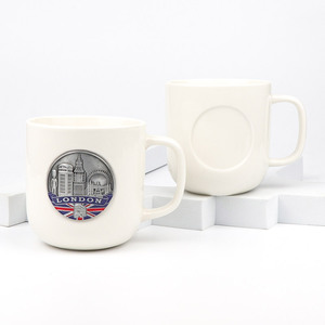 Taza de Café de Cerámica con Asa, Recuerdo de <span class=keywords><strong>Londres</strong></span>, Regalo de <span class=keywords><strong>Viaje</strong></span>, con Logotipo Personalizado Grabado en Metal, Venta al Por Mayor - Product Image 3