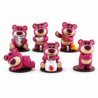 Boîte mystère ours rose mignon de dessin animé, poupée tendance, ornement de voiture, figurine Kawaii pour étudiants