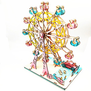 Quà Tặng Giáng Sinh Bánh Xe Đu Quay Đầy Màu Sắc Mô Hình Bằng Gỗ Đồ Chơi Trẻ Em Lắp Ráp Câu Đố 3D Vui Nhộn - Product Image 5