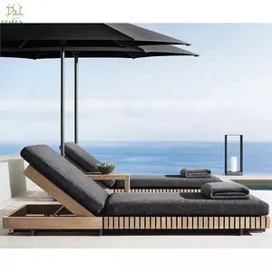 Best Seller Modern High Quality Outdoor Leisure Lounger Chair Teak Wood With Cushion Garden Lounger Chair