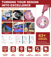 Médaille de marathon en métal décorative, plaquée or, en alliage de zinc moulé sous pression 3D, personnalisable sans MOQ, pour cadeaux souvenirs de fêtes et festivals