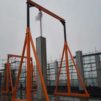 Mini-grue portative à hauteur réglable, 1 tonne, chariot élévateur mobile à cadre en acier, roues pivotantes universelles, utilisation en atelier