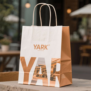 Sac de courses en papier pliable et réutilisable avec logo personnalisé pour les marques de vêtements, les magasins de détail et les cadeaux de Noël - Product Image 4