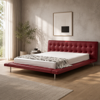 Lit double extra-large minimaliste italien, literie pour chambre à coucher