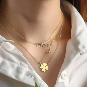 Custom 3 Leaf Clover 304 สร้อยคอสแตนเลสเครื่องประดับประณีตเสน่ห์สร้อยคอที่ออกแบบมาสําหรับผู้หญิงที่ไม่ซ้ํากัน