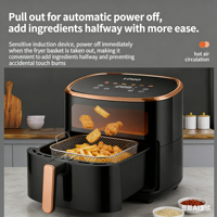 Friteuse à air pour usage domestique, nouveau modèle grande capacité, multifonctionnelle, 1200W, contrôle de température informatisé, idéale pour offrir en cadeau