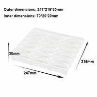 Boîte de rangement multi-compartiments en PP antiadhésive pour dumplings, stable et empilable, de qualité alimentaire, pour emballage de potstickers