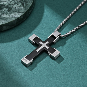 Nouveau collier croix électrique américain en cinq pièces, pendentifs personnalisés punk pour couple homme et femme, accessoires - Product Image 2