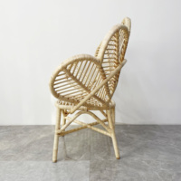Chaise de salon en rotin naturel tissé à la main de haute qualité, en forme de pétale, pour balcon