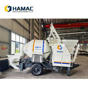 Pompe à béton prête à l'emploi, diesel, portable, sur remorque, marque HAMAC, 18-22m/h, portée verticale 80M pour la construction de maisons - Product Image 1