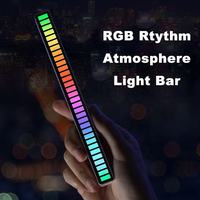 Lampe LED pour pare-brise de voiture Égaliseur sonore EL Neon Light Music Rhythm Flash Lamp RGB Rhythm Light Bar