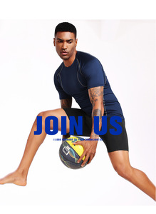 Maglietta a Compressione da Uomo Elastica ad Asciugatura Rapida per Corsa e Basket, T-shirt Sportiva a Maniche Corte Aderente per Fitness - Product Image 6